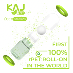 KAJ produces worlds first 100% PET and rPET roll-on bottle
